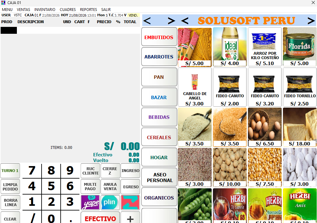 Sistema SoluSoft para Minimarkets